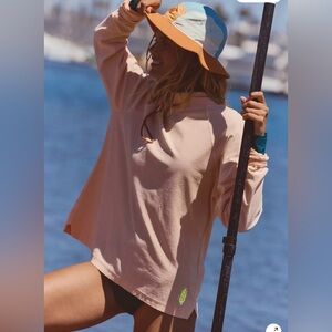 Free People Movement Restoration Layer Peach Long Sleeve Tee Medium Relaxed Fit